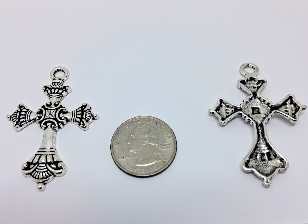 Pendant Size Crosses, Color Silver (3 Pieces)