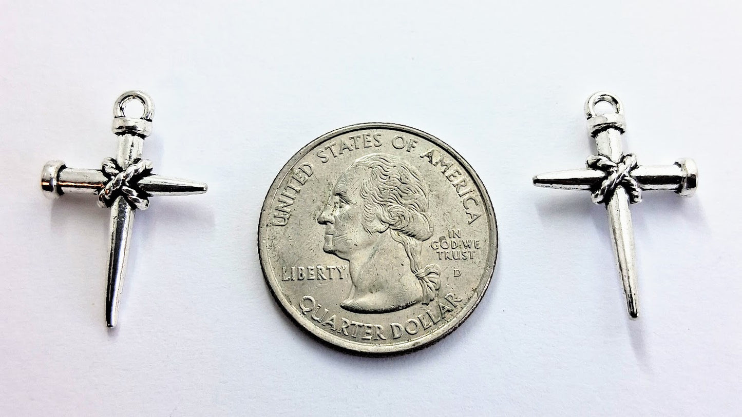 Silver Nails Cross (10 Pieces)