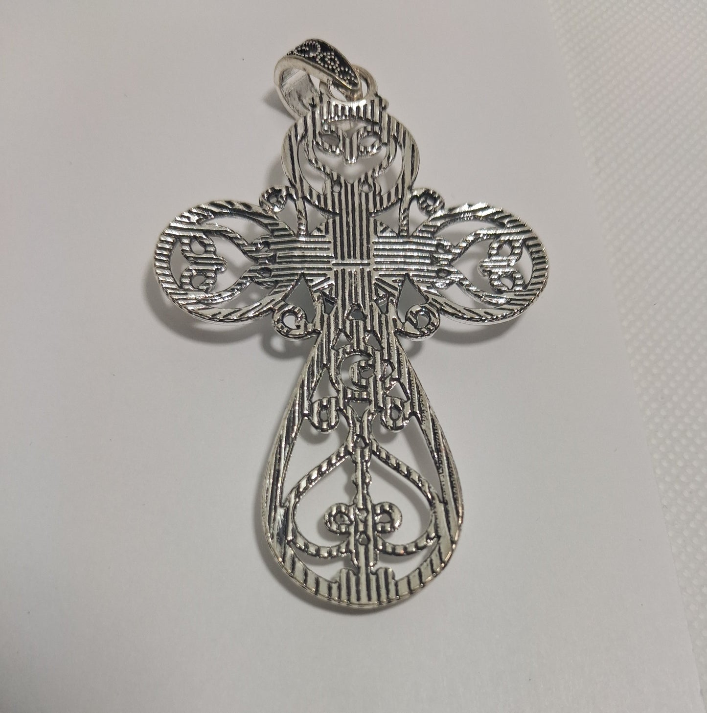 Pendant Cross with Turquoise Color Stone in Center