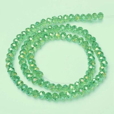 Chinese Crystal Beads Rondelle Shape 3mm X 2mm, Light Green AB, 130 Beads