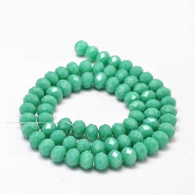 Chinese Crystal Beads Rondelle Shape, 8mm X 6mm, Color Opaque Green