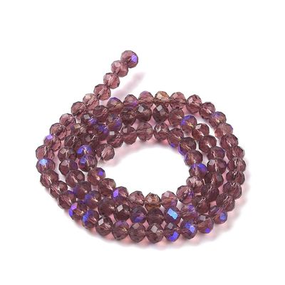 Chinese Crystal Beads Rondelle Shape, 8mm X 6mm Amethyst & Multi-Colored Plated