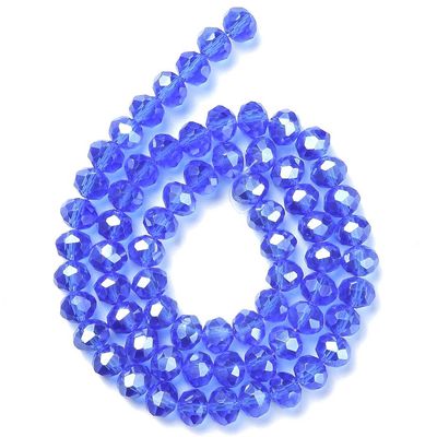 Chinese Crystal Beads Rondelle Shape, 8mm X 6mm Blue