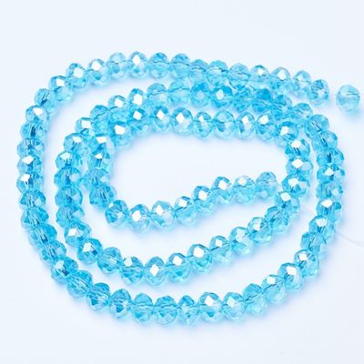 Chinese Crystal Beads Rondelle Shape, 8mm X 6mm Blue AB