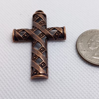 Crosses with Cutouts Brown/Bronze, Pendants Size (3 Pieces)