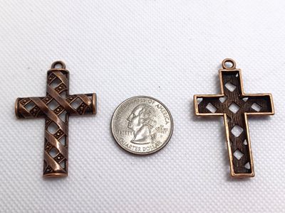 Crosses with Cutouts Brown/Bronze, Pendants Size (3 Pieces)