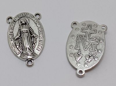Rosary Center Pieces "Our Lady of Guadalupe" (7 Pieces) Silver