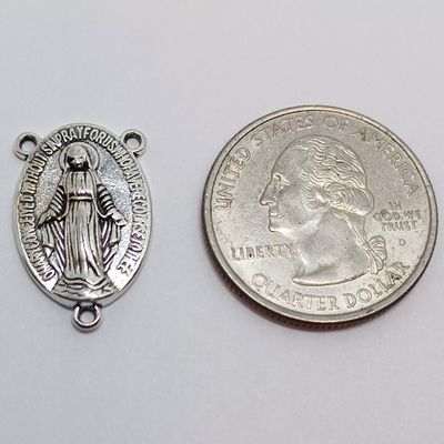 Rosary Center Pieces "Our Lady of Guadalupe" (7 Pieces) Silver