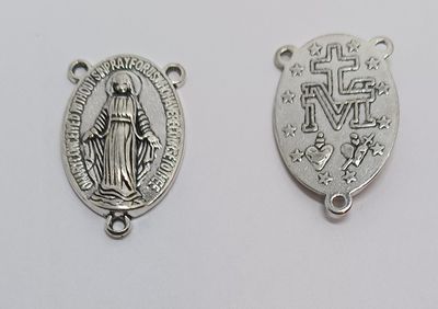 Rosary Center Pieces "Our Lady of Guadalupe" (7 Pieces) Silver