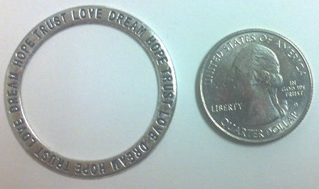 Pewter Circle Pendant with Dream, Hope, Love & Trust (5 Pieces)