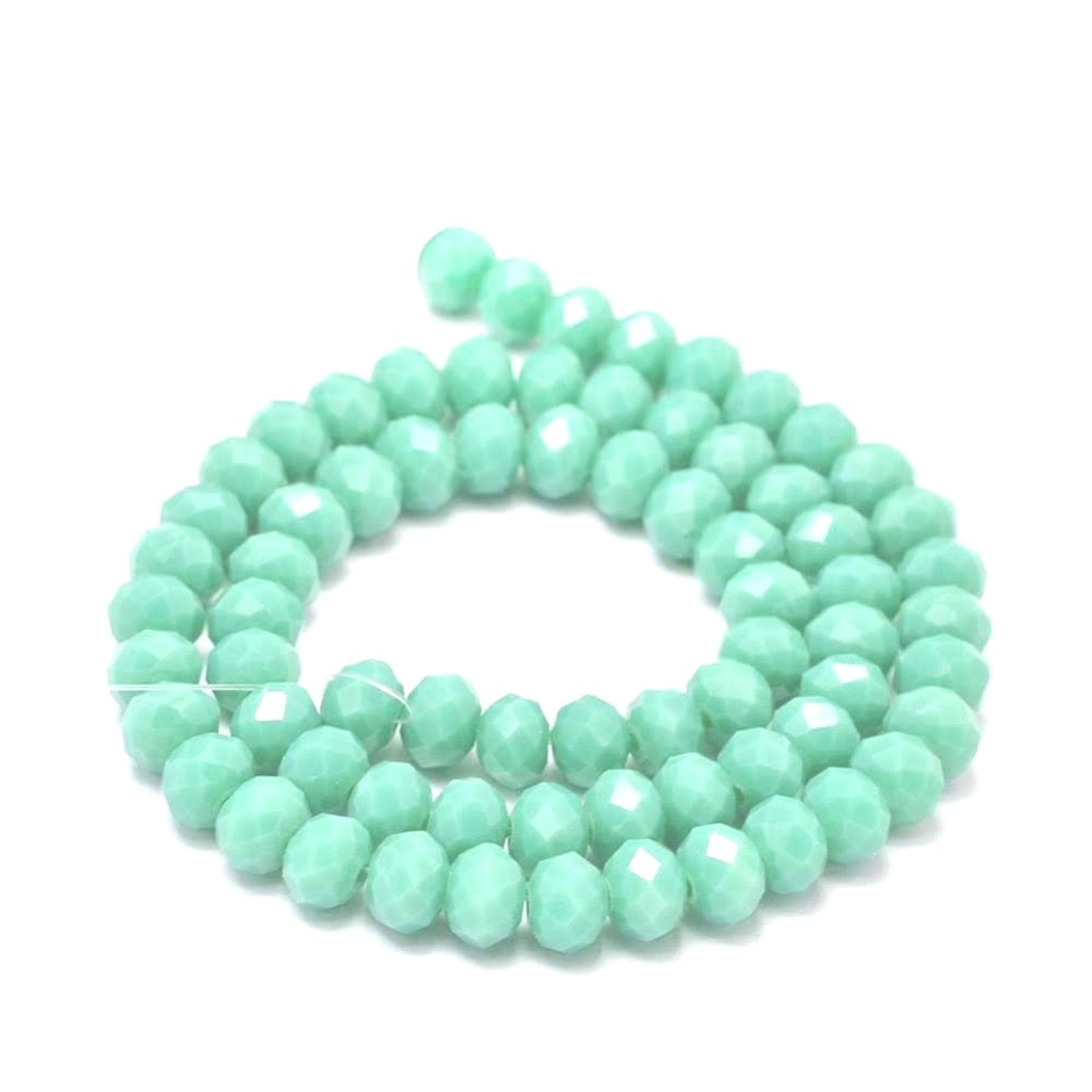 Chinese Crystal Beads Rondelle Shape, Color Opaque Light Green