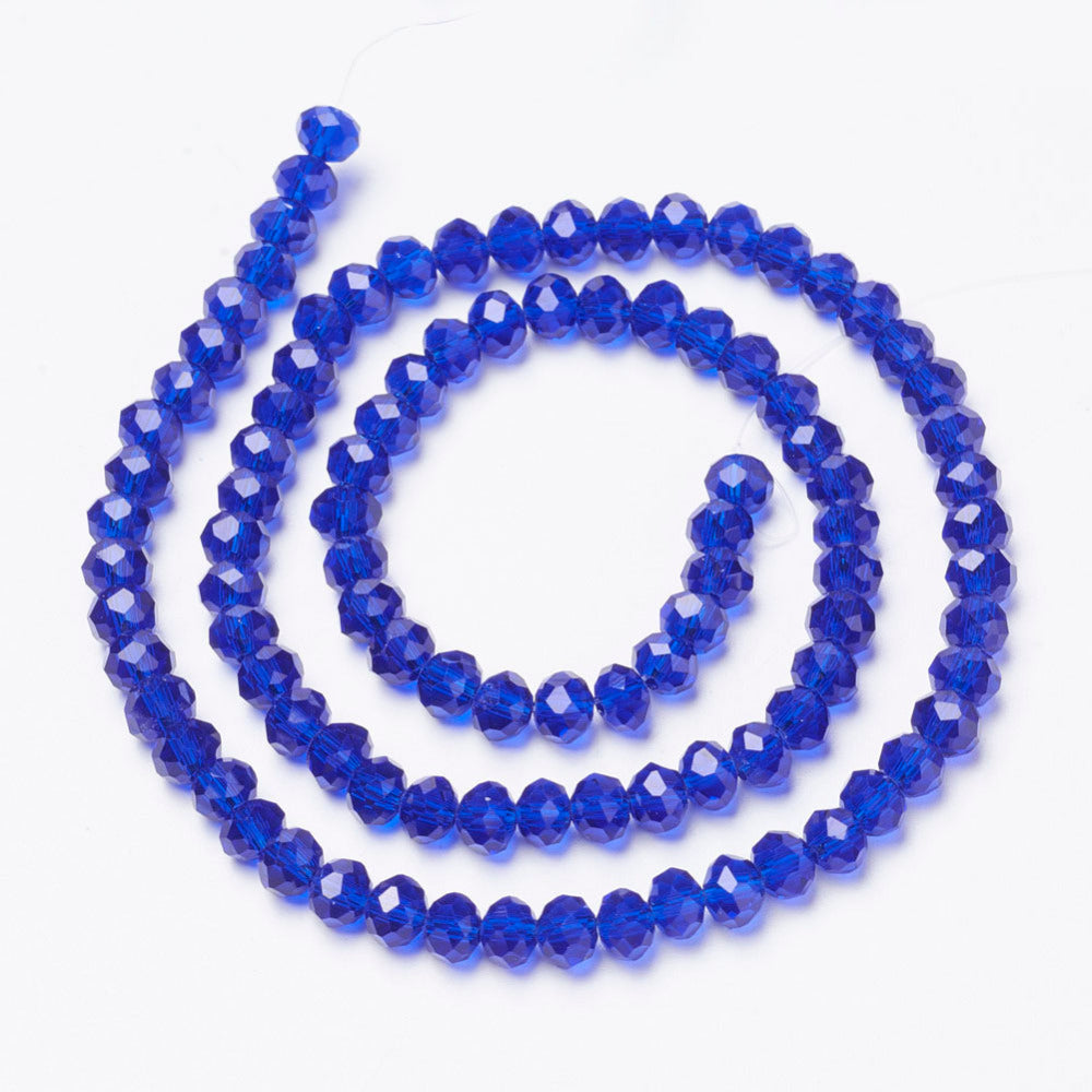 Chinese Crystal Beads Rondelle Shape 14mm X 10mm Color Cobalt Blue