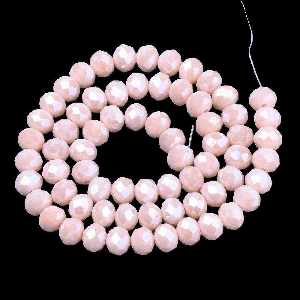 Chinese Crystal Beads Rondelle Shape 4mm X 3mm Color Opaque Peach