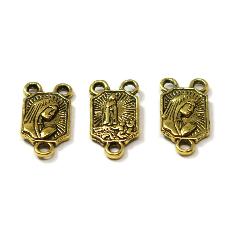 Mary Rosary Center Pieces Extra-Small (10 Pieces), Religious Charms