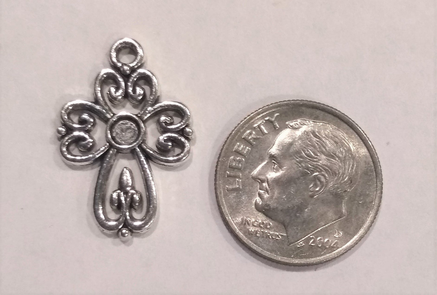 Bulk Crosses Pewter Silver (15 Pieces) - Krafts and Beads