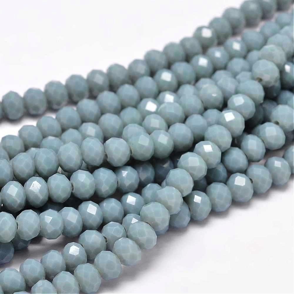 Chinese Crystal Beads  6mm Faceted Transparent AB Coated Rondelle Sha –  Only Beads