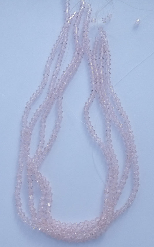 Chinese Crystal Beads Bi-Cone Shape, Pink 4mm 100 Beads - Krafts and Beads