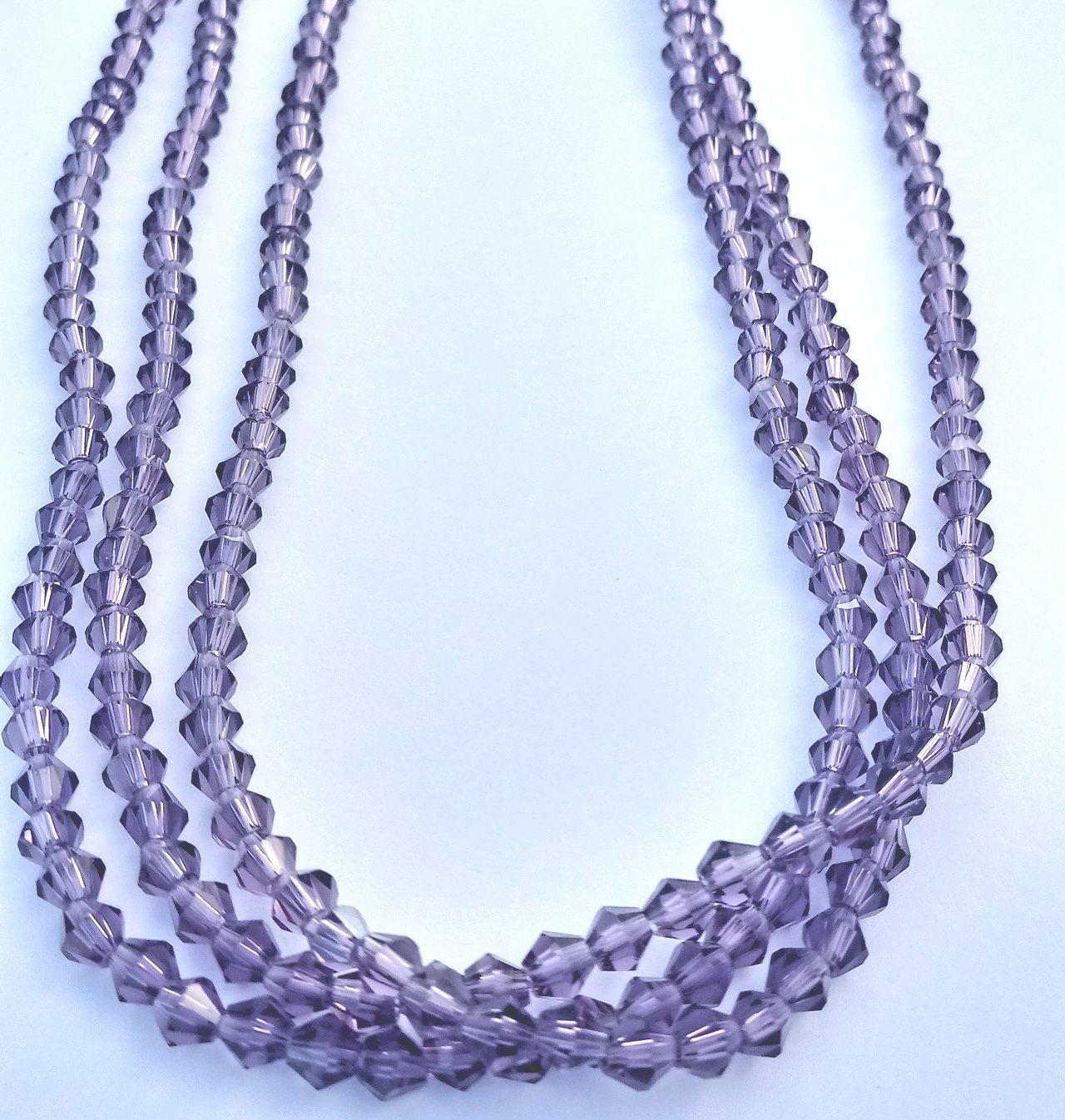 Chinese Crystal Beads Bi-Cone Shape, Purple 4mm 100 Beads - Krafts and Beads