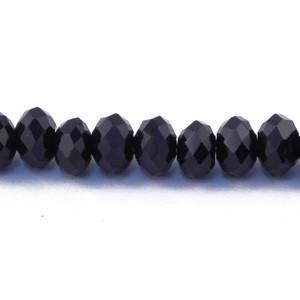 Crystal Glass Beads 4mm Round Faceted Beads, Shiny Black.