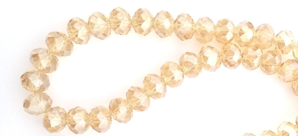 Chinese Crystal Beads Rondelle Shape 6mm X 4mm Champaign Color - Krafts and Beads