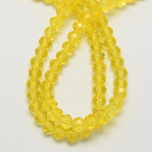 Chinese Crystal Beads Rondelle Shape 8mm X 6mm, Color Light Yellow - Krafts and Beads