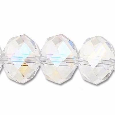 Chinese Crystal Beads Rondelle Shape, Color Crystal AB 100 Beads 6mmX4mm - Krafts and Beads