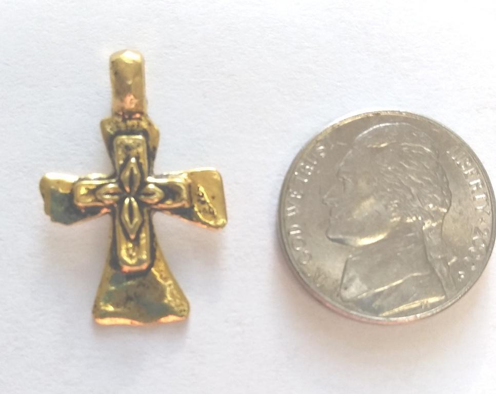 Gold Crosses (5 Pieces) - Krafts and Beads