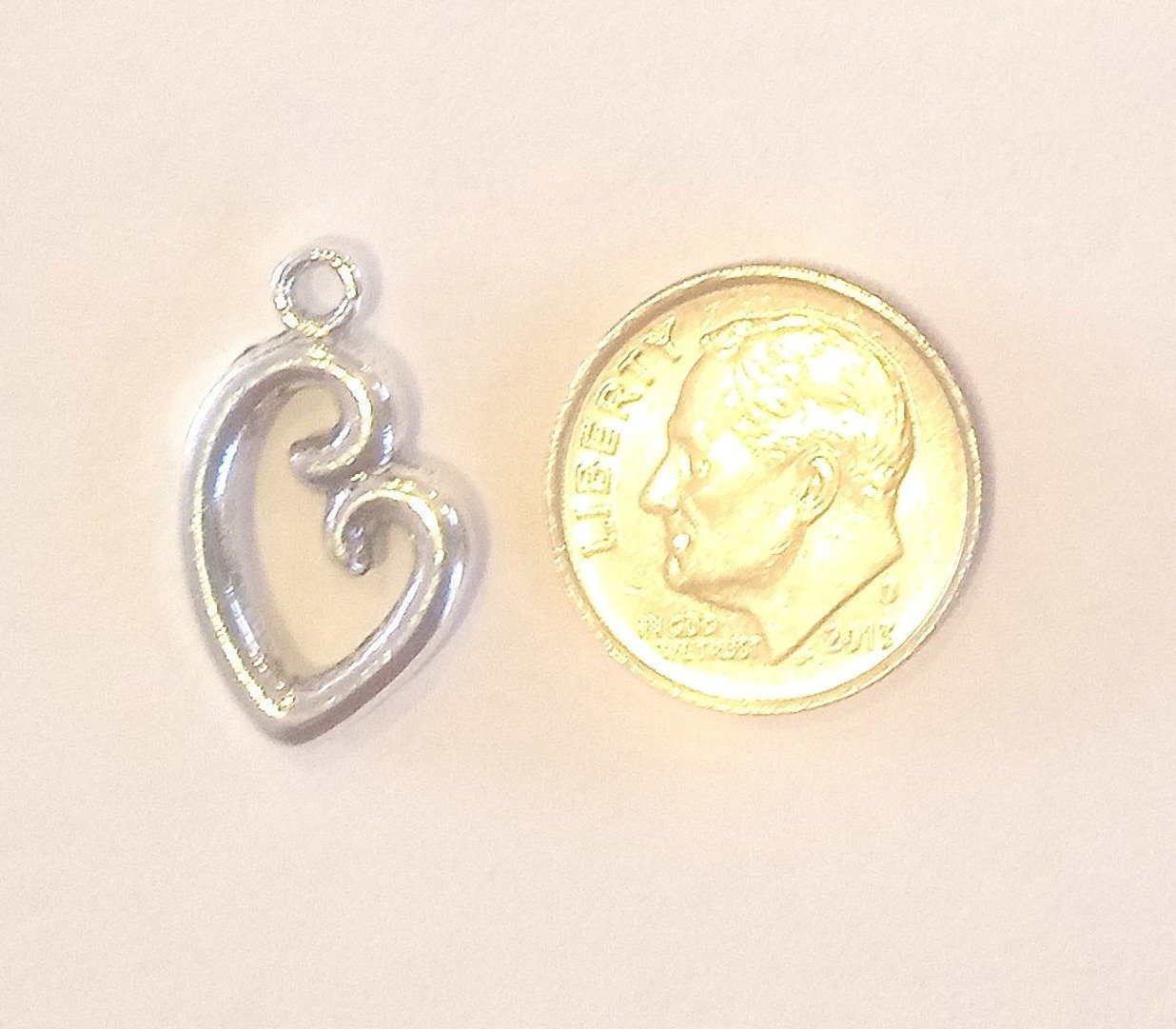 Heart Charms (15 Pieces) Silver - Krafts and Beads