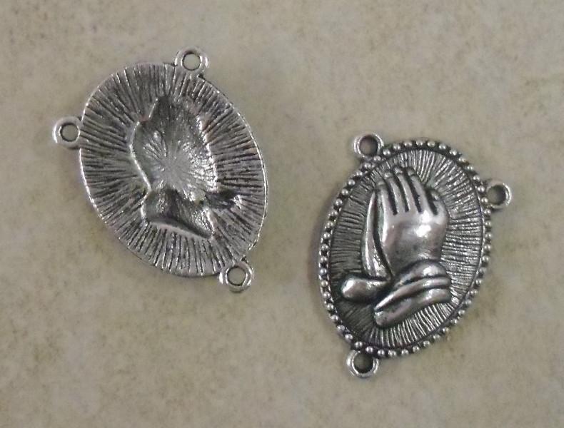 Praying Hands Rosary Center (5 Pieces) - Krafts and Beads