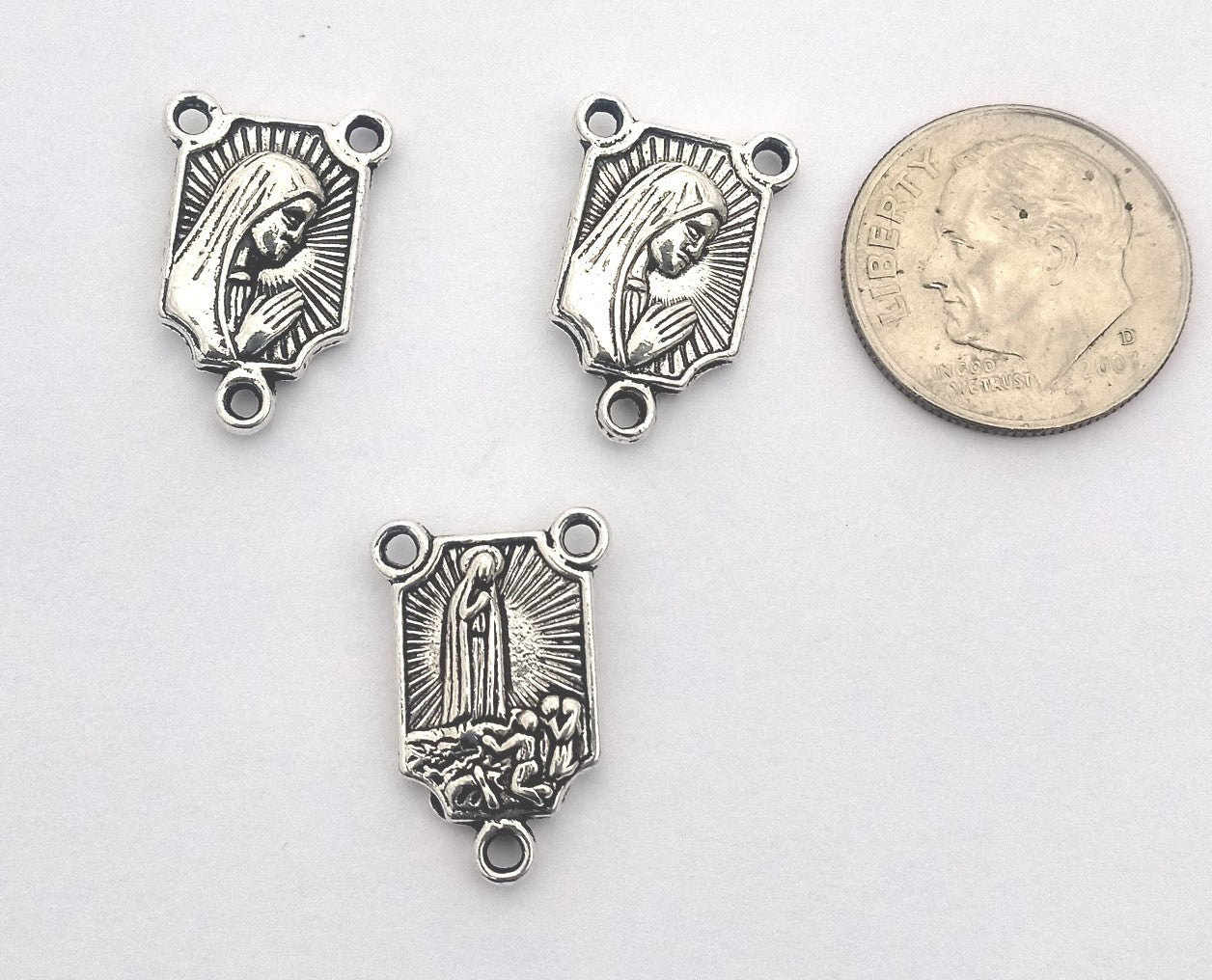 Mary Rosary Center Pieces Extra-Small (10 Pieces), Religious Charms