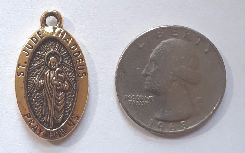 St Jude Thaddeus Charms (5 Pieces) Gold color - Krafts and Beads