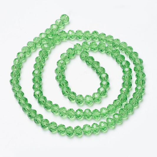 Chinese Crystal Beads Rondelle Shape 6mm X 4mm Color Green