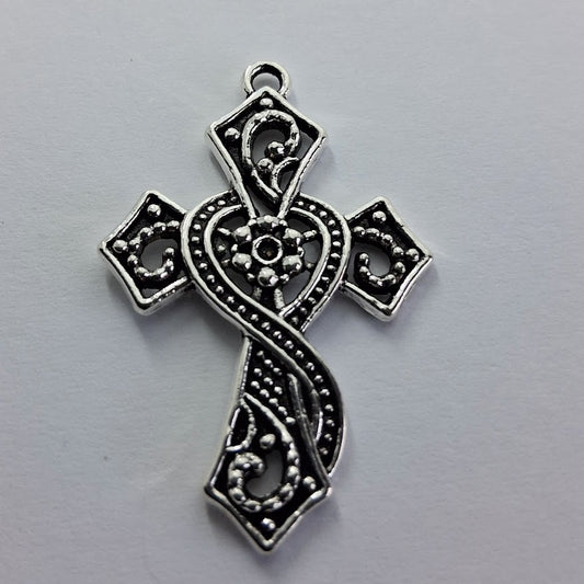 Pendant Size Crosses, Color Silver (5 Pieces)