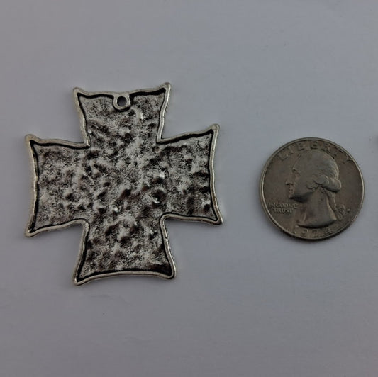 Pendant Size Crosses, Antique Silver Color (2 Pieces)