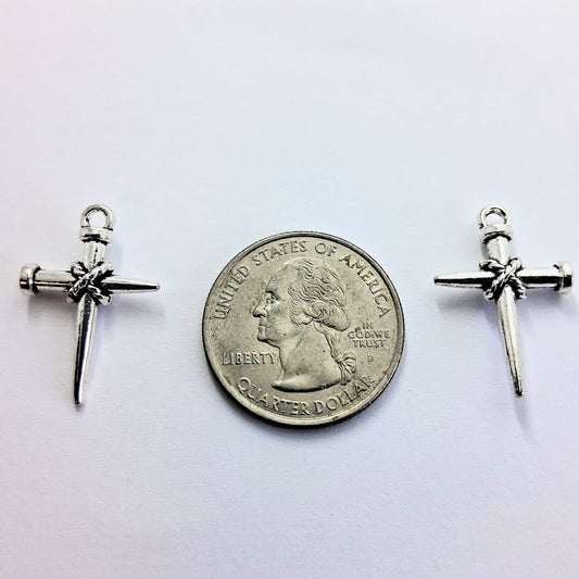 Silver Nails Cross (10 Pieces)