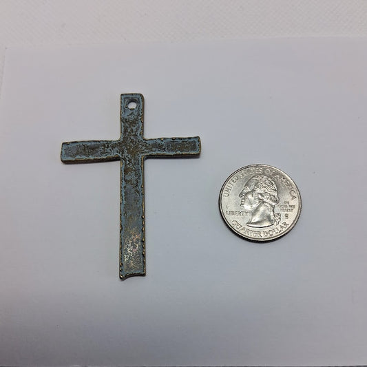 Pendant Size Crosses, Bronze and Blue Color (3 Pieces)