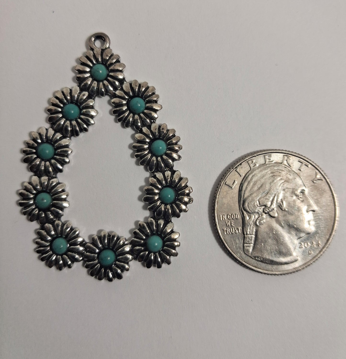 Pendant or Earring Part with Turquoise Color Stones