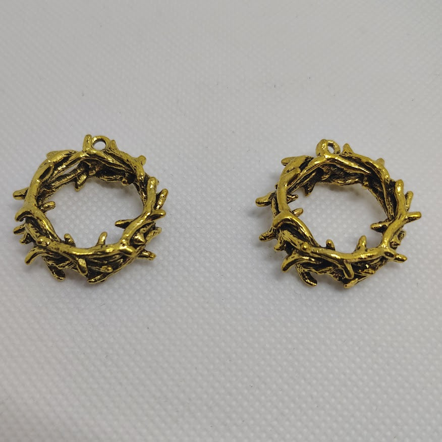 Crown of Thorns Pendants/Charms (2 Pieces)