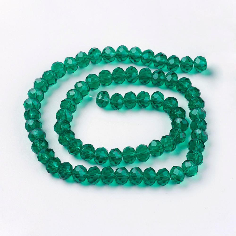 Chinese Crystal Beads Rondelle Shape 3mm X 2mm Color Dark Green