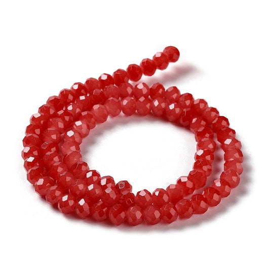 Glass Beads Rondelle Shape 8mm X 6mm Multi-Color Beads per Strand.  Beads are Painted