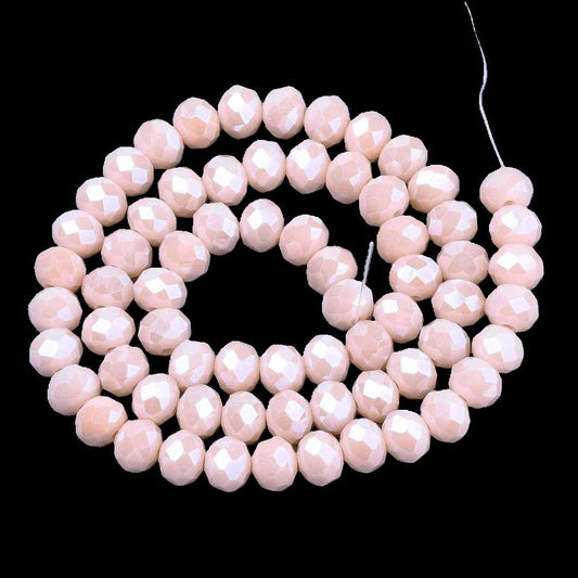 Chinese Crystal Beads Rondelle Shape 4mm X 3mm Color Opaque Peach