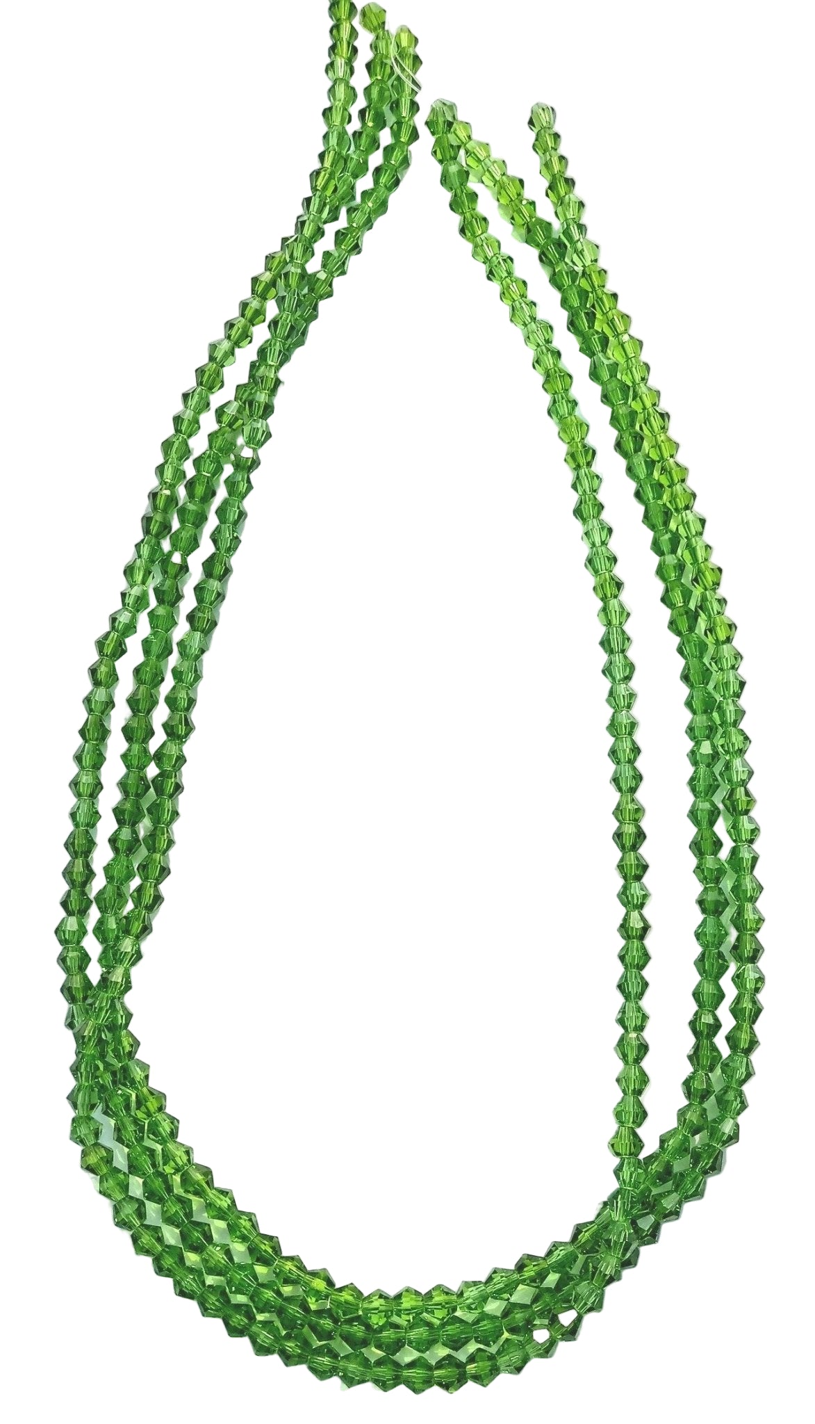 Chinese Crystal Beads Bi-Cone Shape, Green 4mm 100 Beads - Krafts and Beads