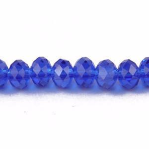Chinese Crystal Beads Rondelle Shape 8mm X 6mm Color Dark Sapphire - Krafts and Beads