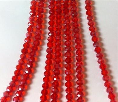 Chinese Crystal Beads Rondelle Shape 8mm X 6mm Color Red 70 Beads - Krafts and Beads