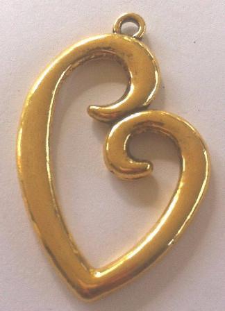 Heart Charms or Pendants (2 Pieces) - Krafts and Beads