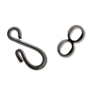 Hook and Eye 10 Sets Black Oxide - Krafts and Beads